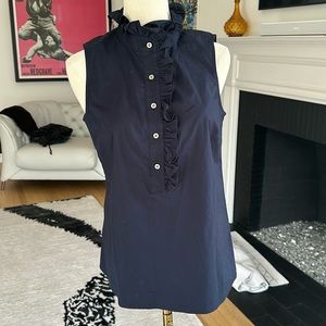 Tory Burch Mock Neck Sleeves Top